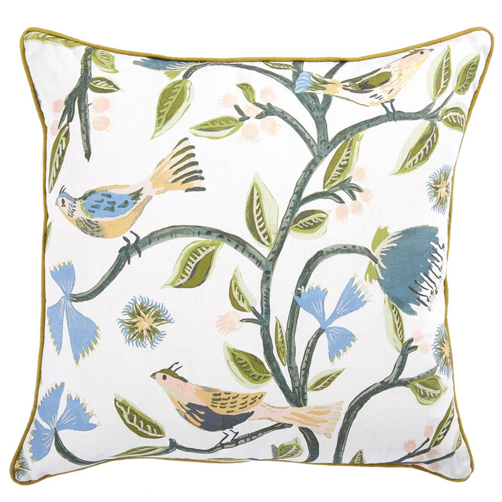 Bird of Eden Cilantro Decorative Throw Pillow - The Well Appointed House