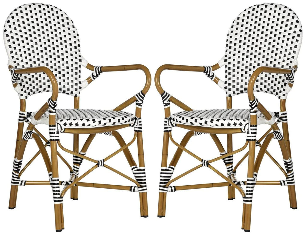 Black and White Stacking Bistro Armchair - Dining Chairs - The Well Appointed House