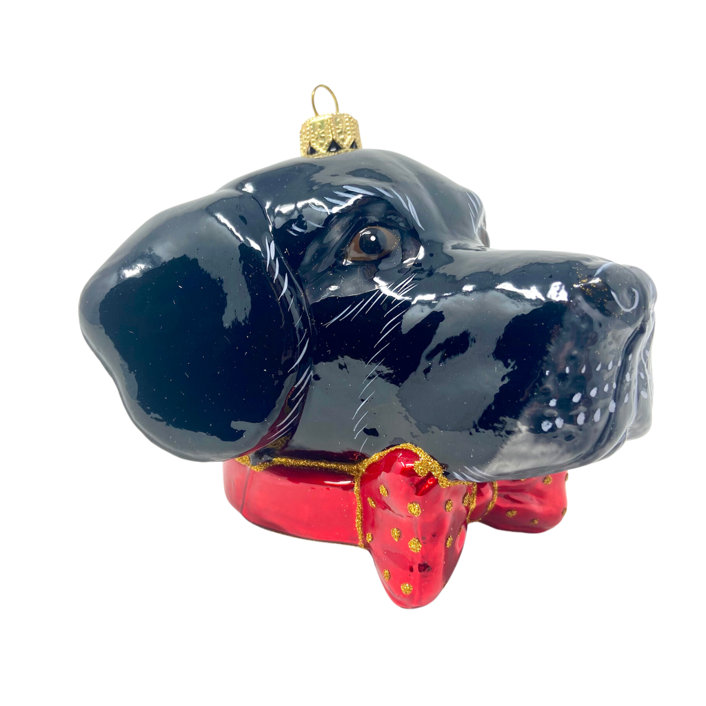 Black Labrador Blown Glass Christmas Ornament - The Well Appointed House