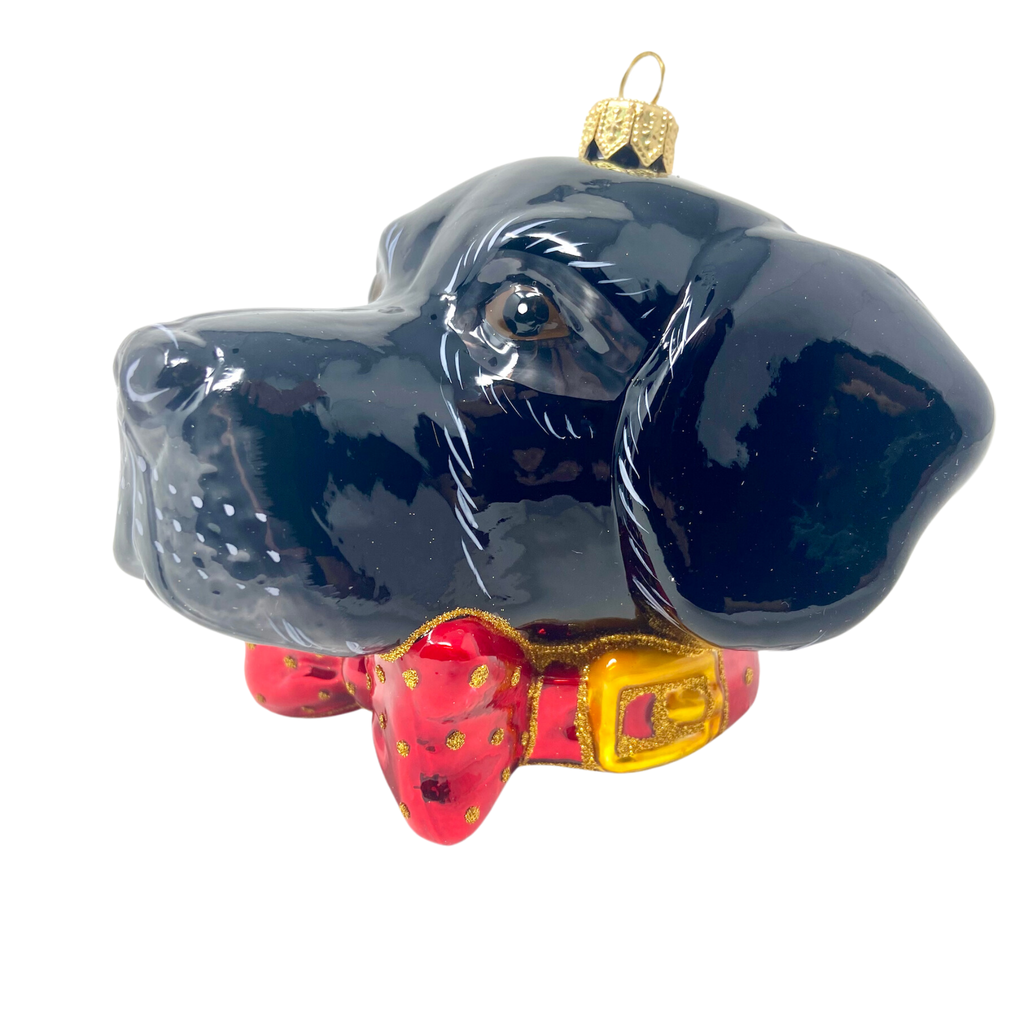 Black Labrador Blown Glass Christmas Ornament - The Well Appointed House