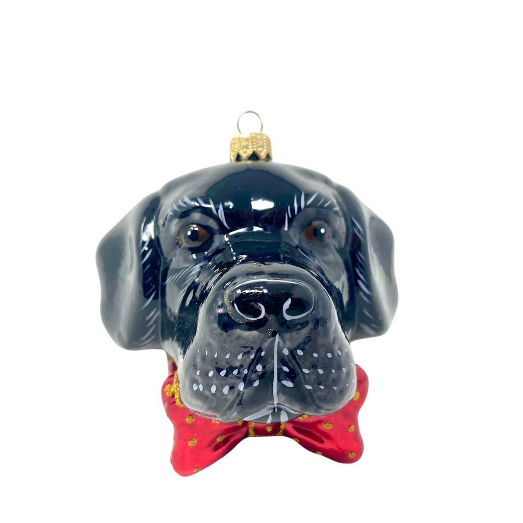 Black Labrador Blown Glass Christmas Ornament - The Well Appointed House