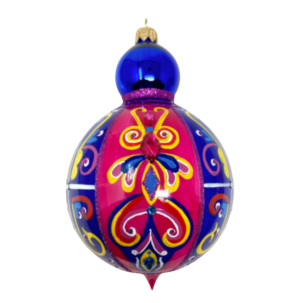 Bloom Floral Blown Glass Christmas Ornament - The Well Appointed House