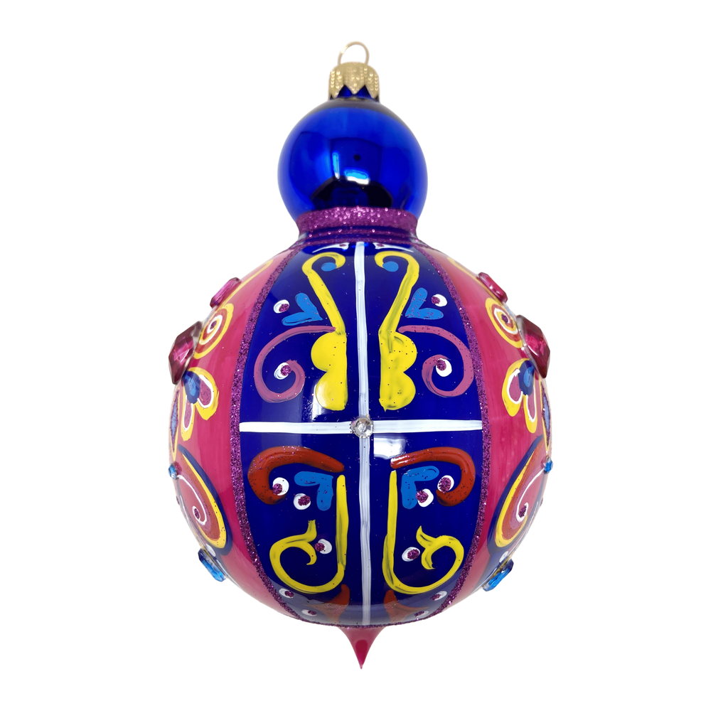 Bloom Floral Blown Glass Christmas Ornament - The Well Appointed House