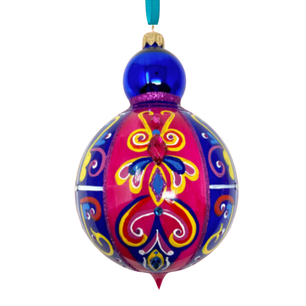 Bloom Floral Blown Glass Christmas Ornament - The Well Appointed House