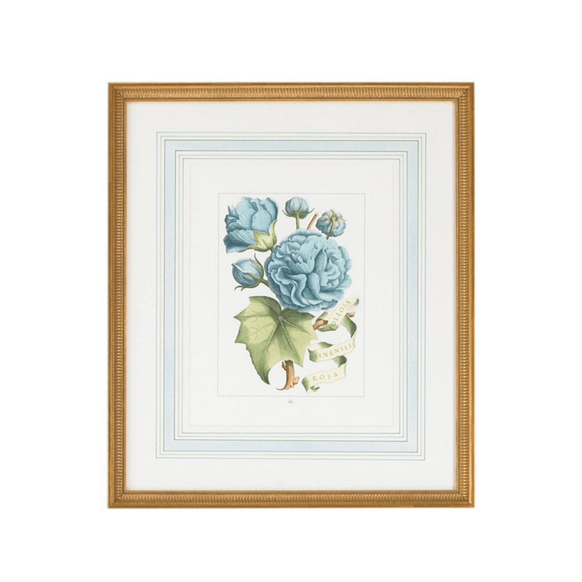 Blue Flowers with Ribbon Artwork in Gold Frame II – The Well Appointed ...