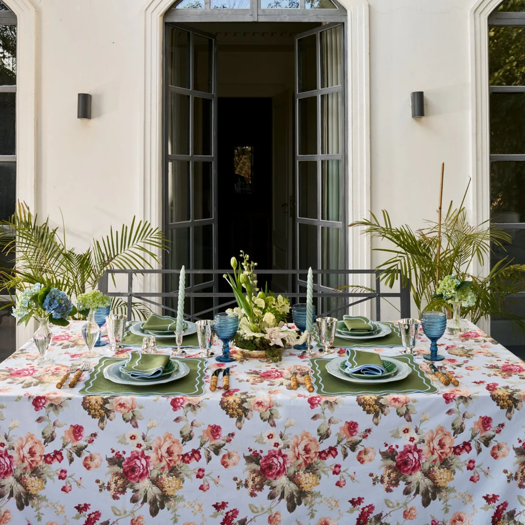 Wild Roses Cotton Tablecloth - The Well Appointed House