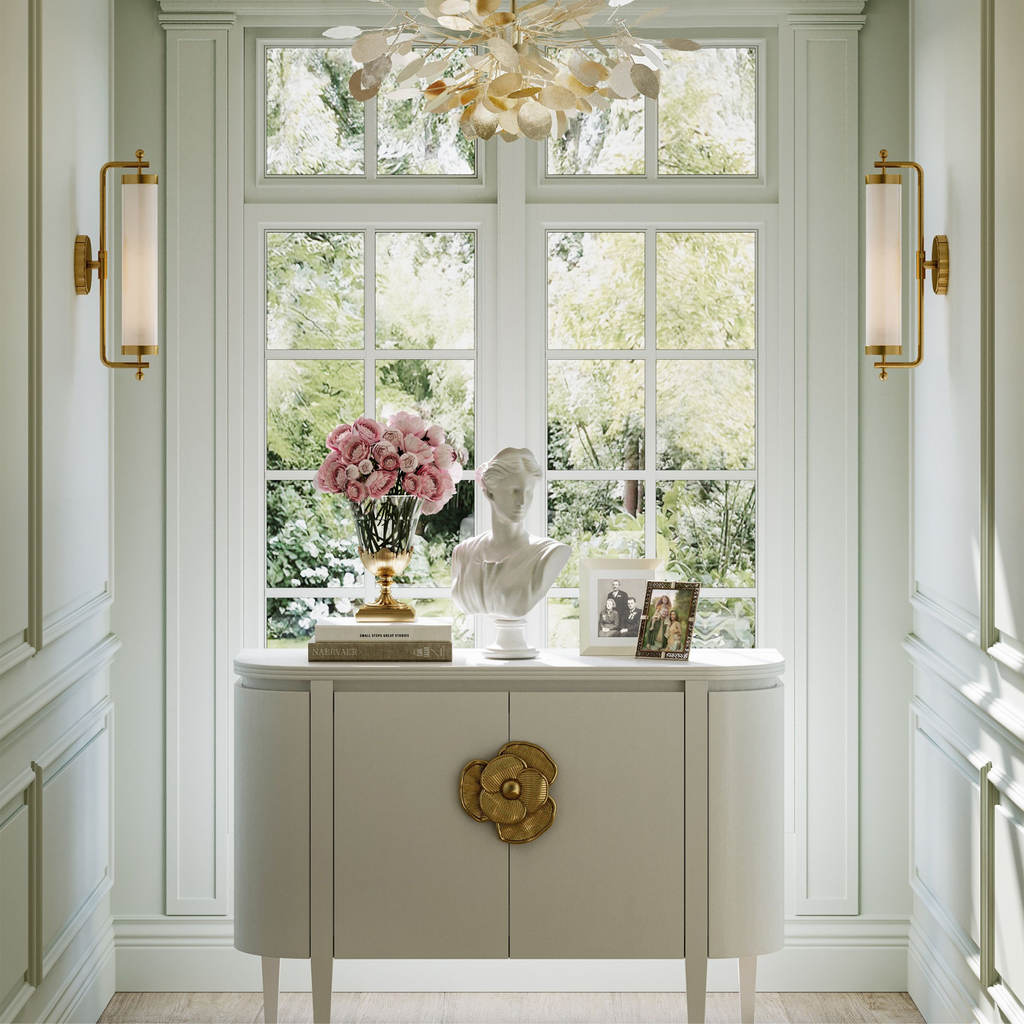 Briallen White Demi-Lune Cabinet - The Well Appointed House