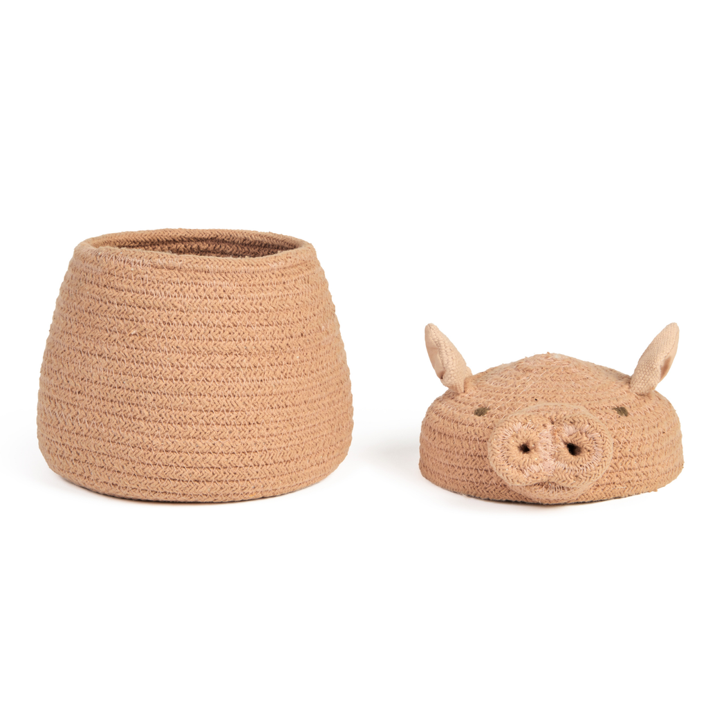 Mini Peggy The Pig Storage Basket - The Well Apponted House