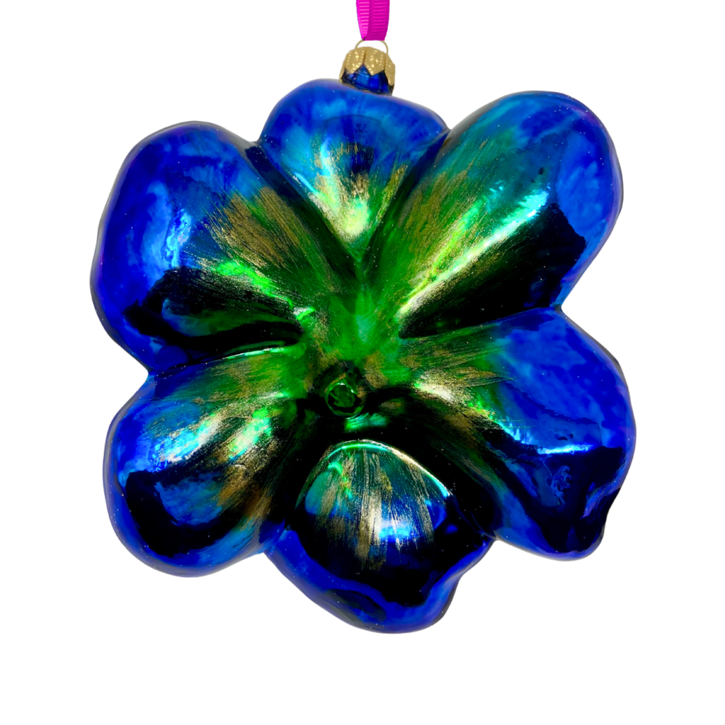 Caprice Iris Blown Glass Christmas Ornament - The Well Appointed House