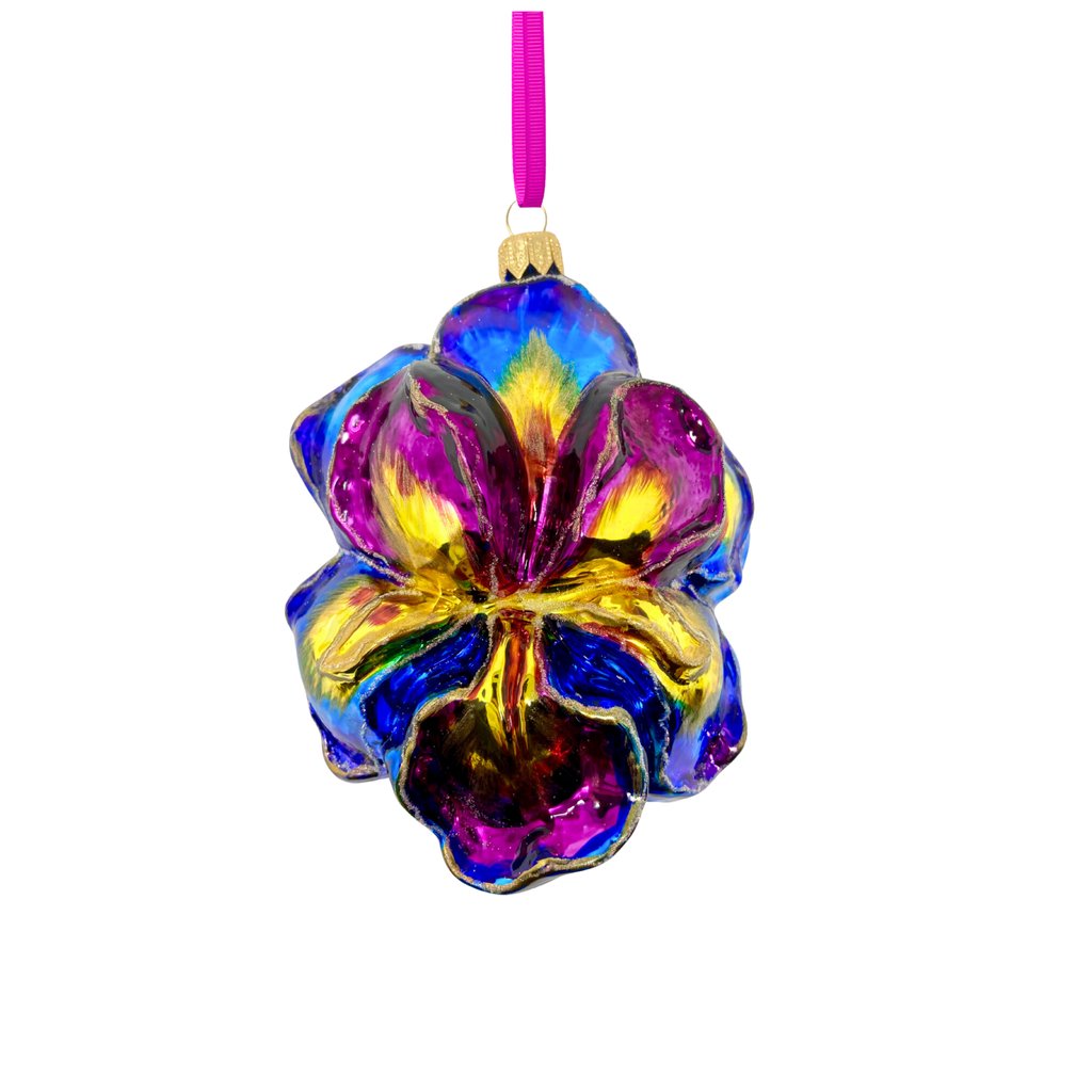 Caprice Iris Blown Glass Christmas Ornament - The Well Appointed House