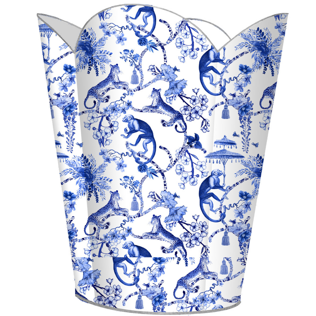 Chic Monkey Wastebasket and Optional Tissue Box Cover - Wastebasket - The Well Appointed House