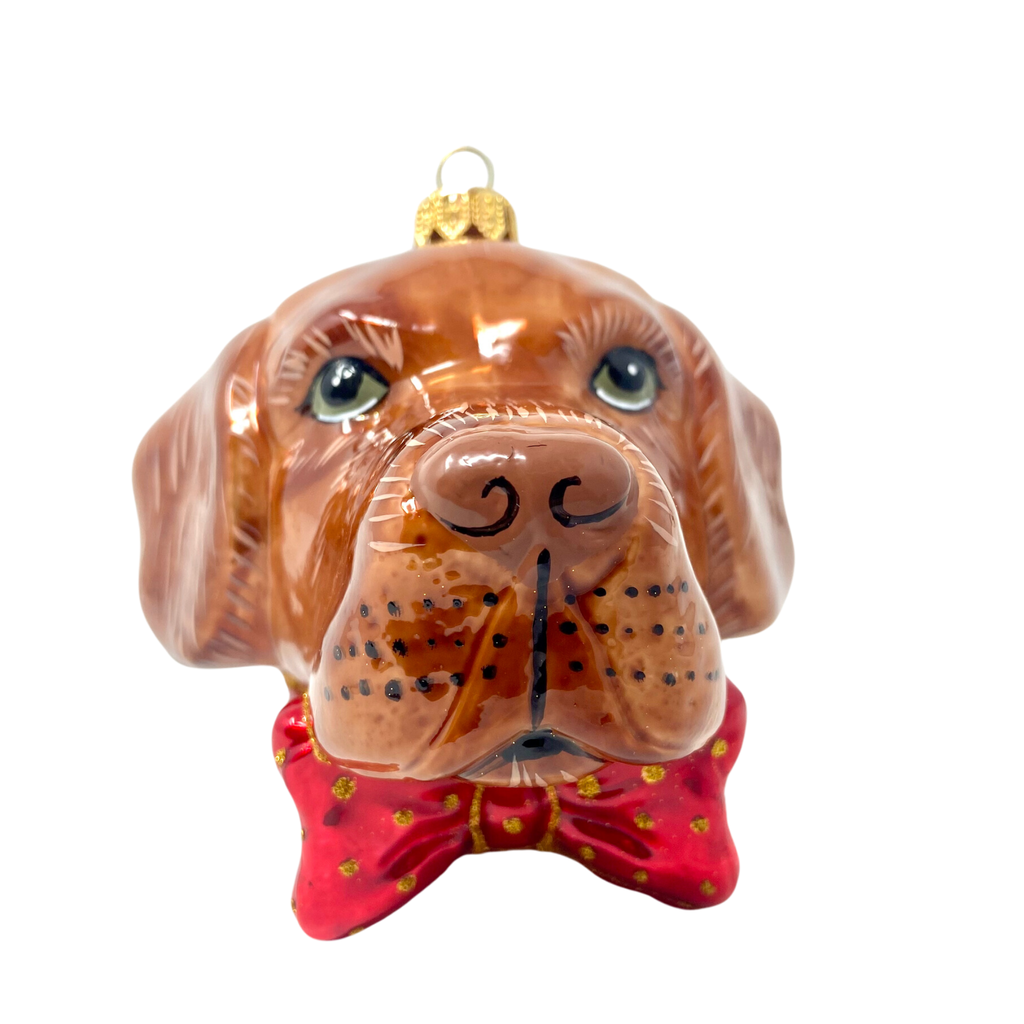 Chocolate Labrador Blown Glass Christmas Ornament - The Well Appointed House