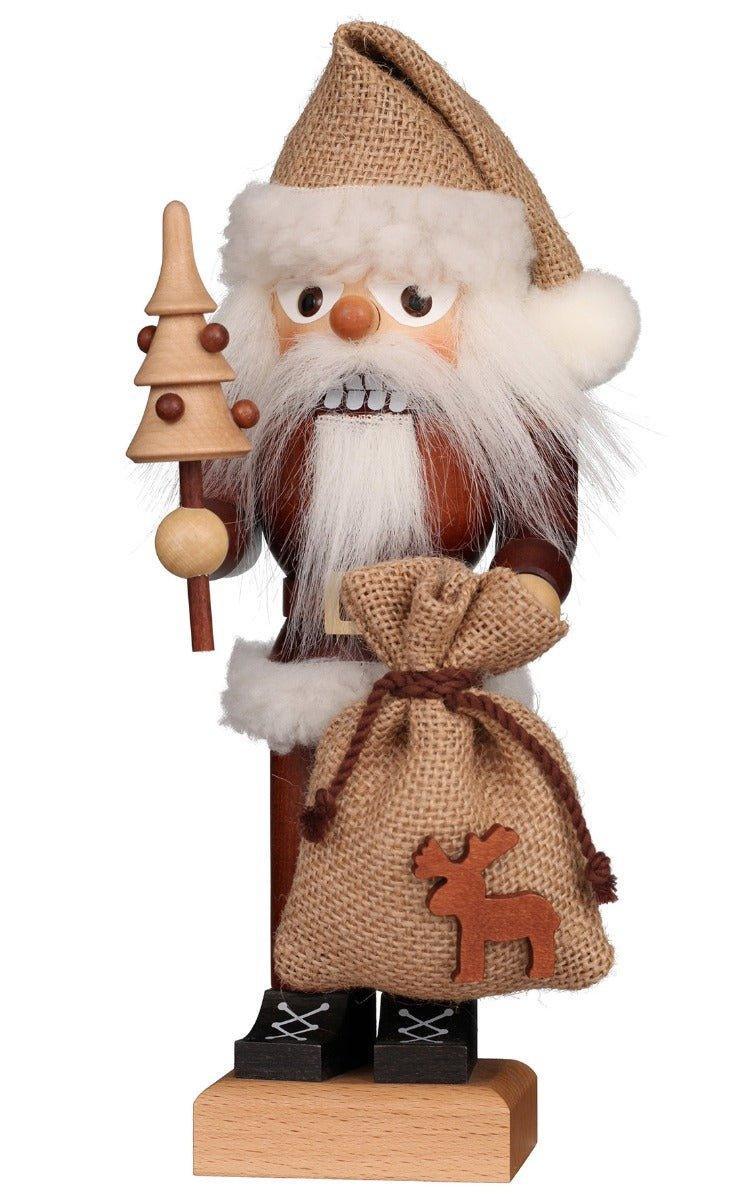 Christian Ulbricht Natural Wood Santa with Tree and Gift Bag