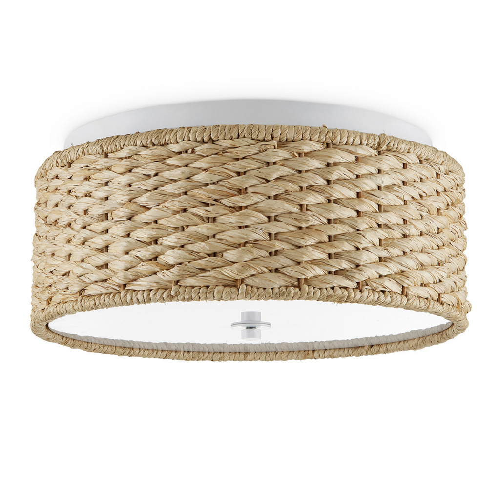 Colchester Raffia Flush Mount in Natural - The Well Appointed House 