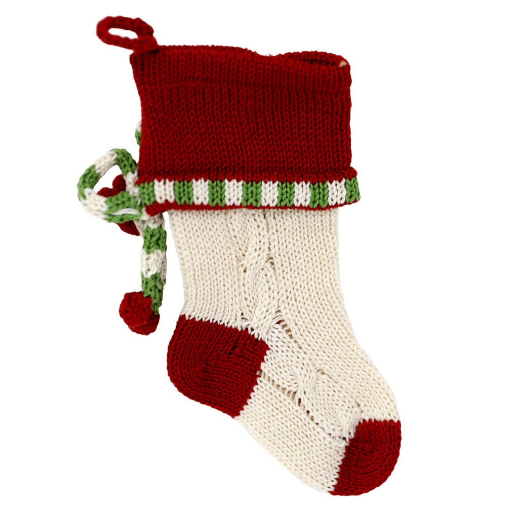 Mini Cable-Knit Bow Stocking - The Well Appointed House