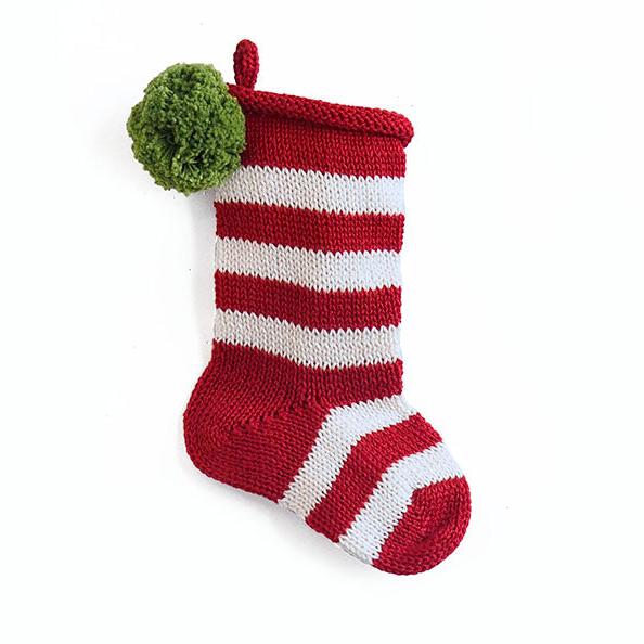 Mini Stripe Stocking in Red - The Well Appointed House