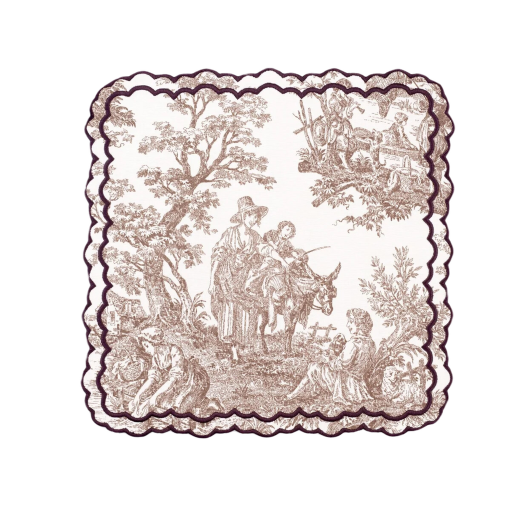 Brown Elise Placemat & Napkin Set - The Well Appointed House