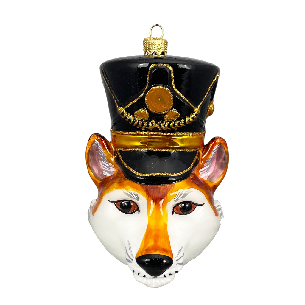 Fox Head Blown Glass Christmas Ornament - The Well Appointed House