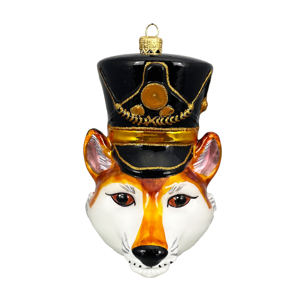 Fox Head Blown Glass Christmas Ornament - The Well Appointed House