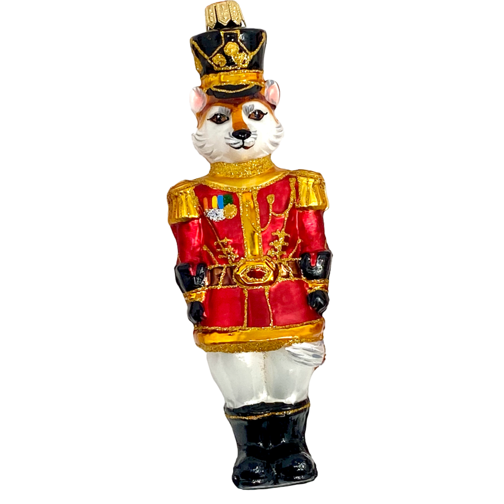 Fox Nutcracker Blown Glass Christmas Ornament - The Well Appointed House