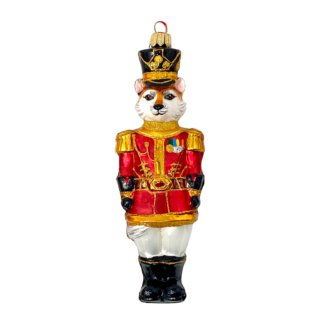 Fox Nutcracker Blown Glass Christmas Ornament - The Well Appointed House