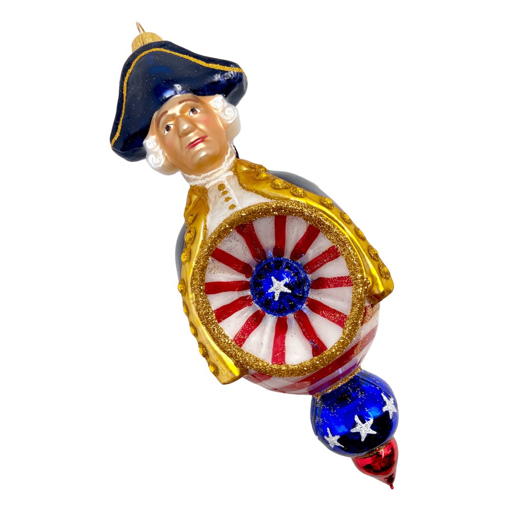 George Washington Reflector Blown Glass Christmas Ornament - The Well Appointed House