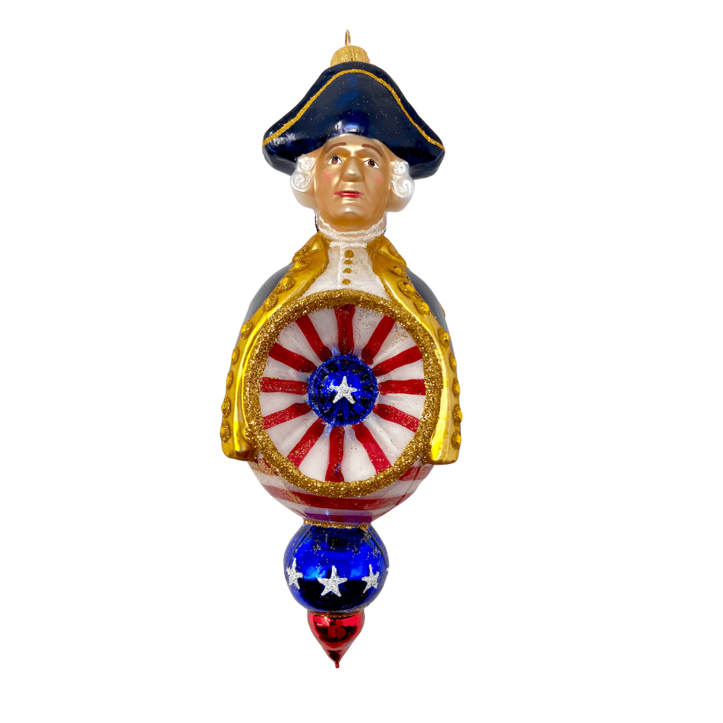 George Washington Reflector Blown Glass Christmas Ornament - The Well Appointed House