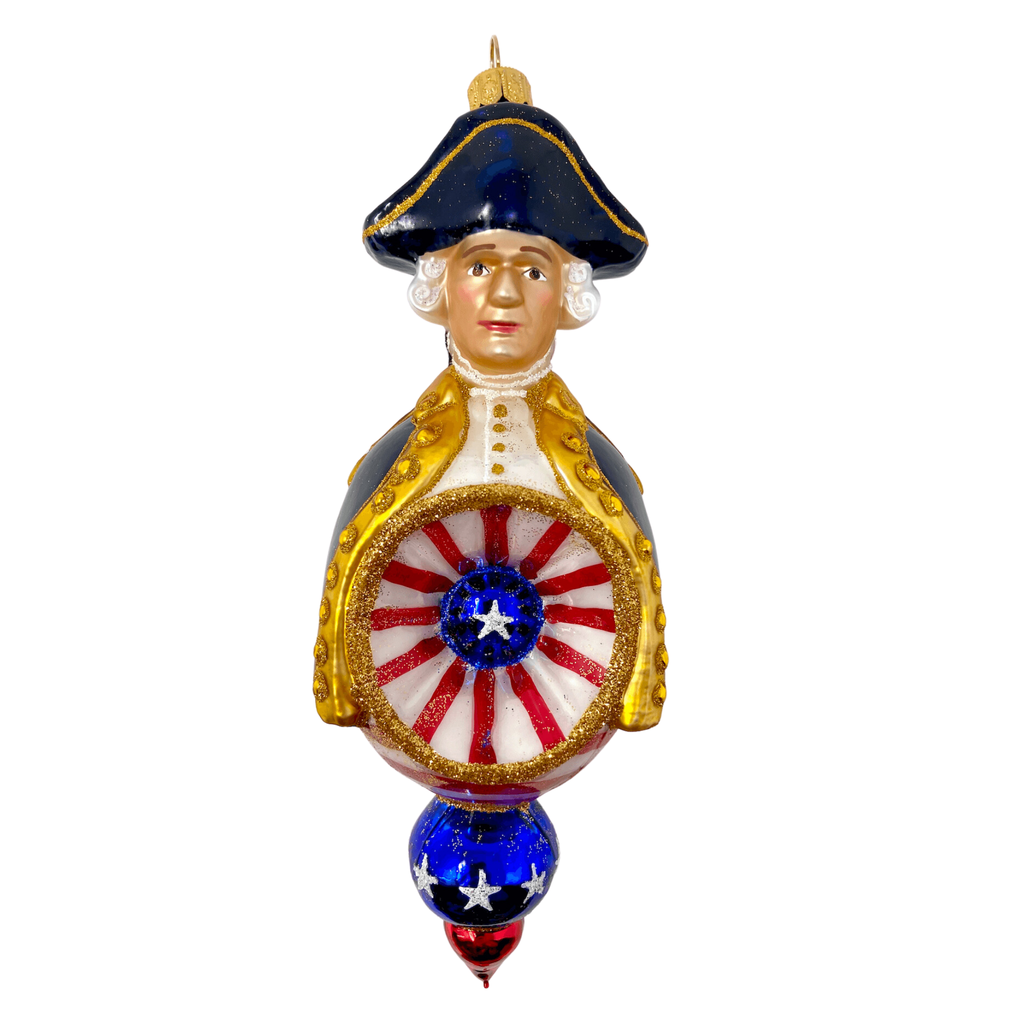 George Washington Reflector Blown Glass Christmas Ornament - The Well Appointed House