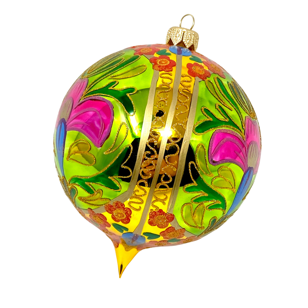 Green Gardens Blown Glass Christmas Ornament - The Well Appointed House