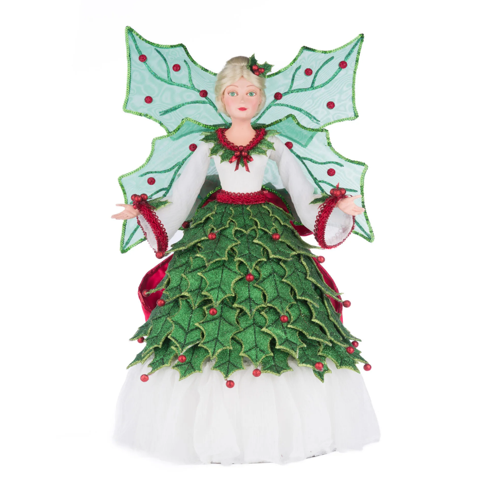 Holly Berry Fairy Tree Topper Christmas Decoration- The Well Appointed House