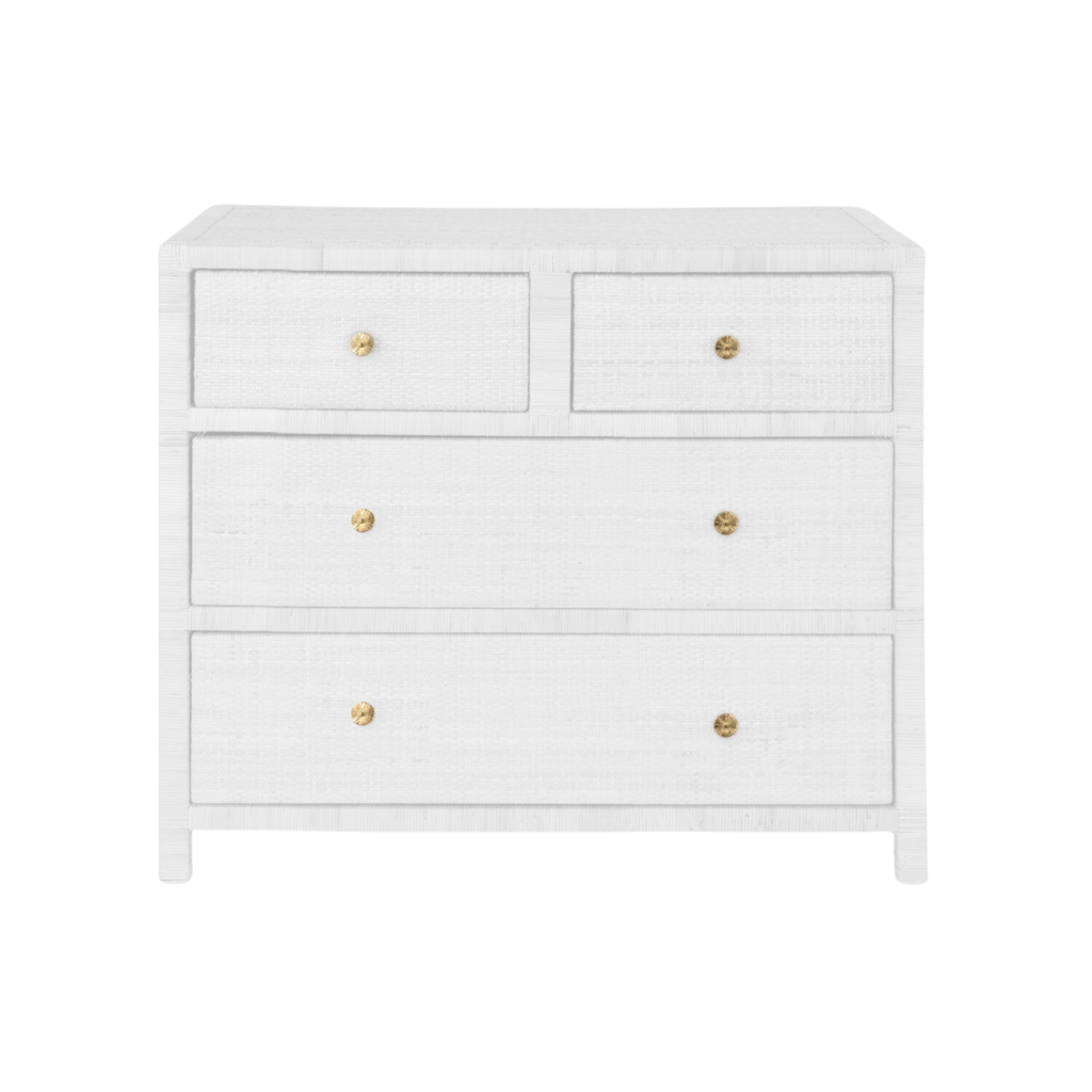 Isla Four Drawer Dresser in White - The Well Appointed House