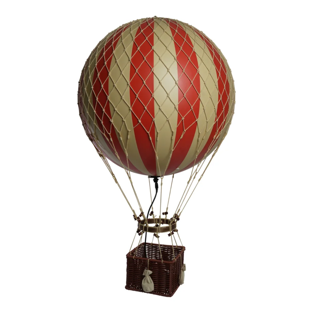 LED Illuminated Red & Gold Air Balloon Model - The Well Appointed House