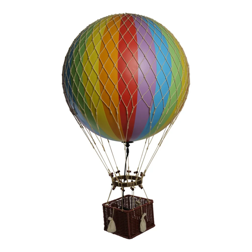 LED Illuminated Rainbow & Gold Air Balloon Model - The Well Appointed House