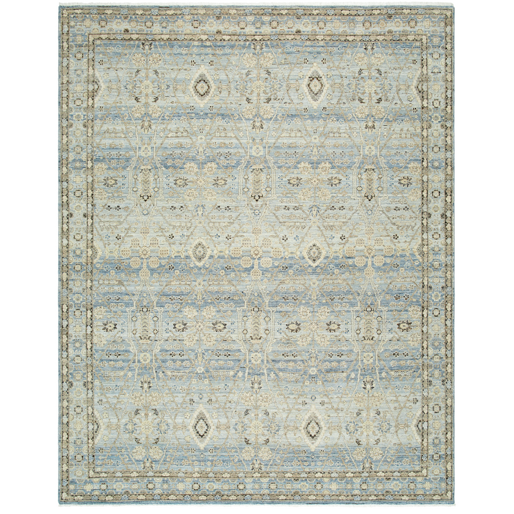 Khorasan Blue Wool Area Rug - The Well Appointed House