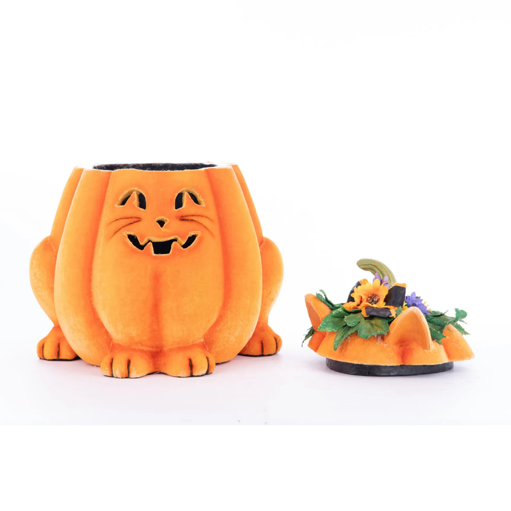 Jackie The Kitty Cat Pumpkin Candy Container - The Well Appointed House