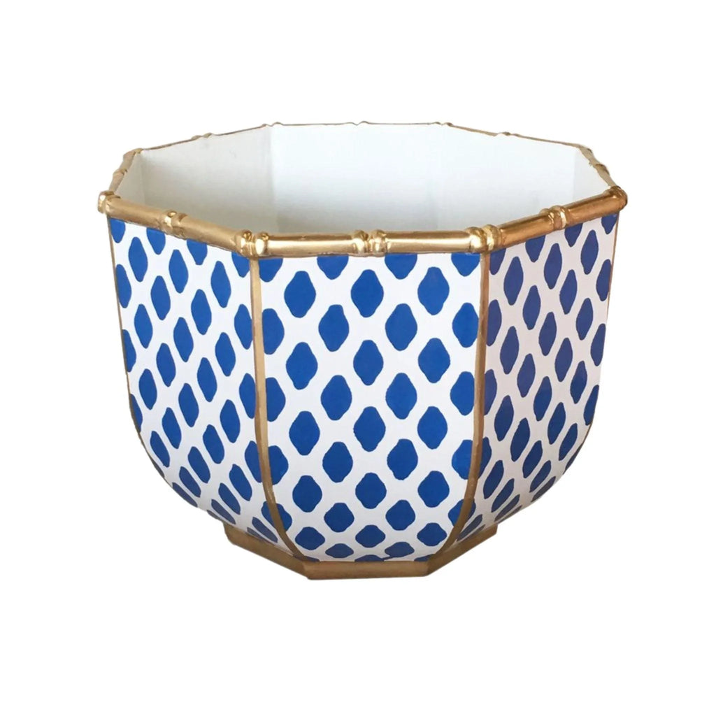 Large Bamboo Bowl in Parsi with Gold Trim - Decorative Bowls - The Well Appointed House