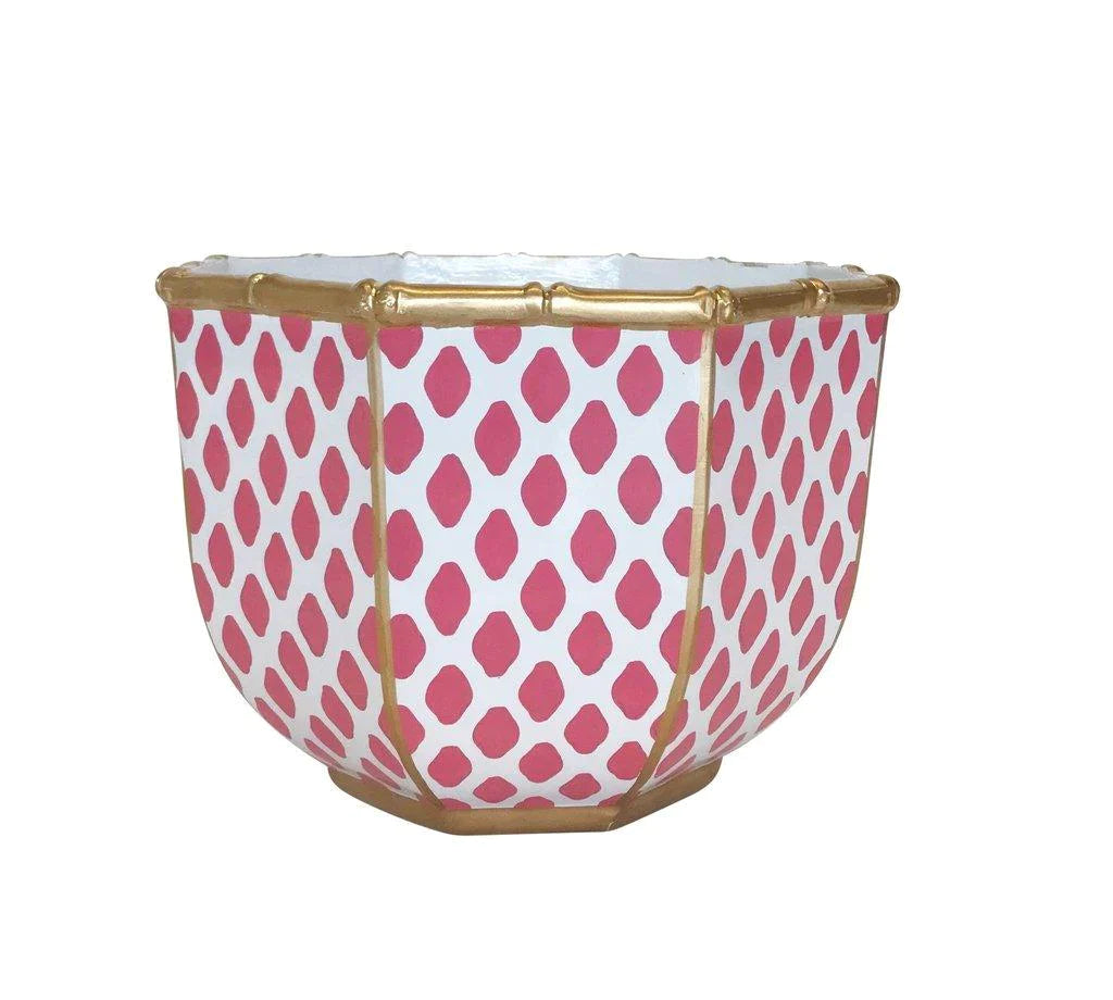 Large Bamboo Bowl in Parsi with Gold Trim - Decorative Bowls - The Well Appointed House