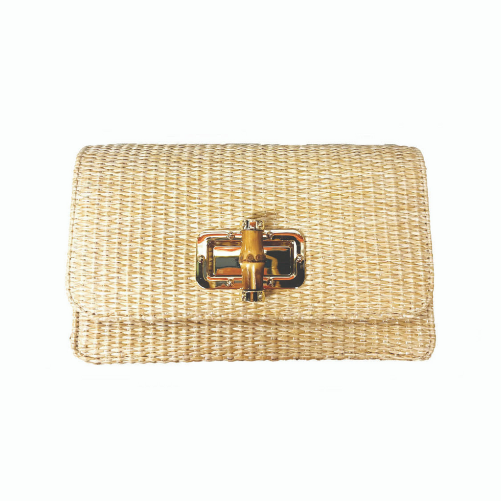 Lilly Straw Clutch With Bamboo Toggle - The Well Appointed House