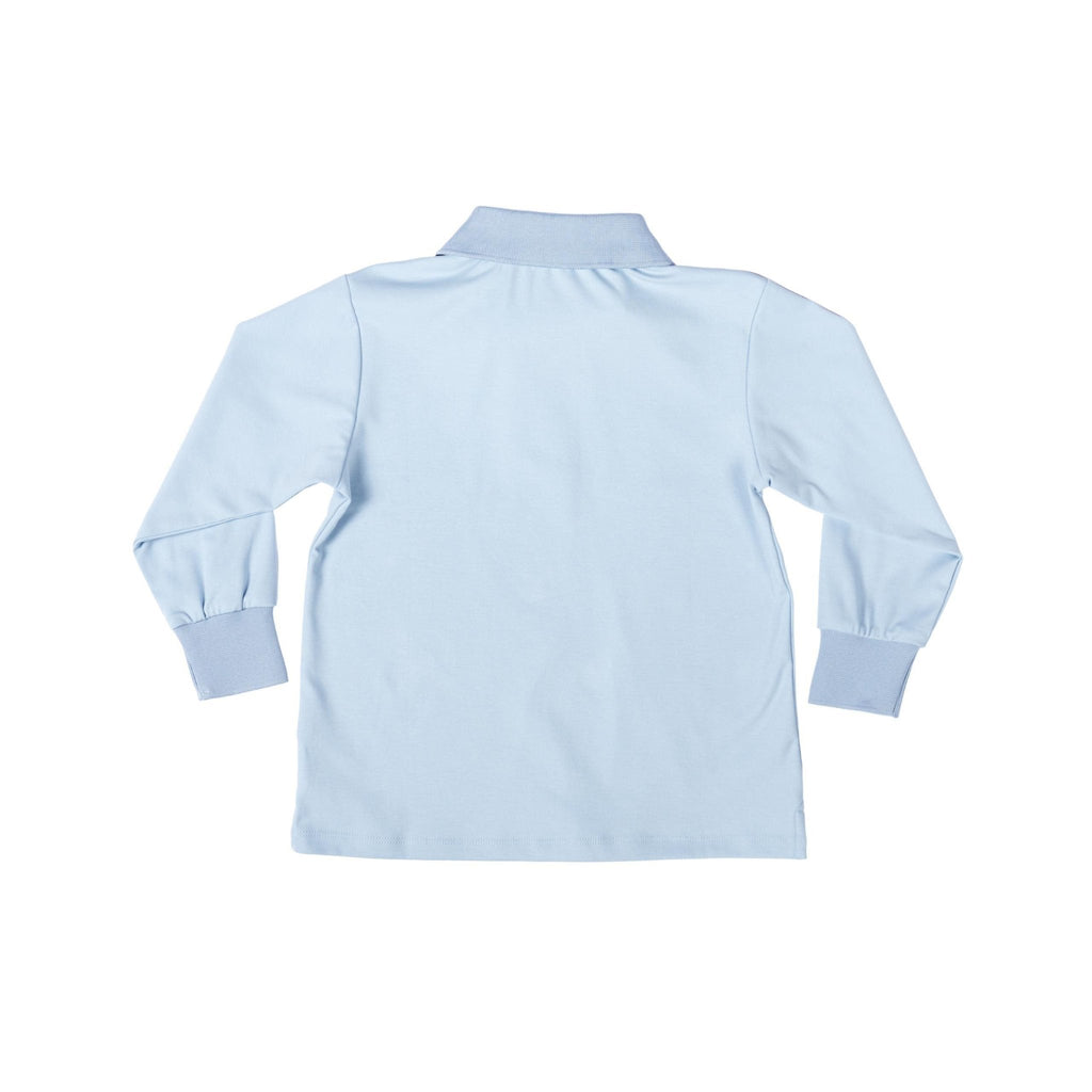 Long Sleeve Carter Polo in Bay Tree Blue - The Well Appointed House