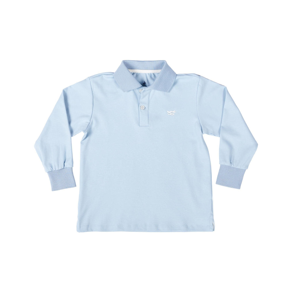 Long Sleeve Carter Polo in Bay Tree Blue - The Well Appointed House