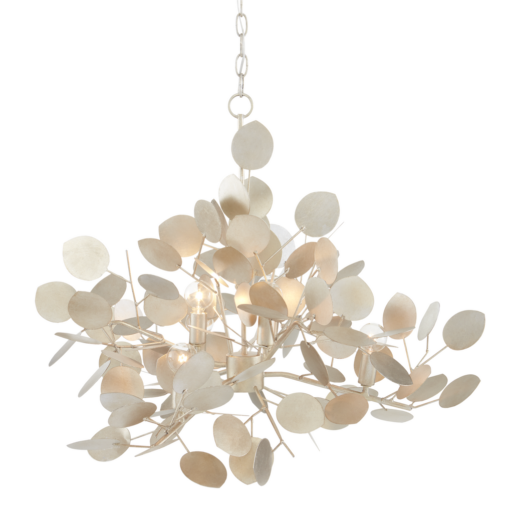 Lunaria Large Silver Leaf Chandelier - The Well Appointed House 