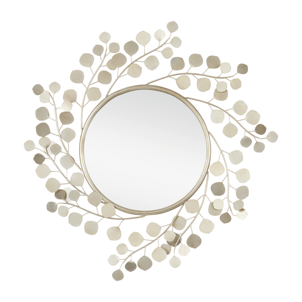 Lunaria Round Mirror in Silver Leaf Finish  - The Well Appointed House 