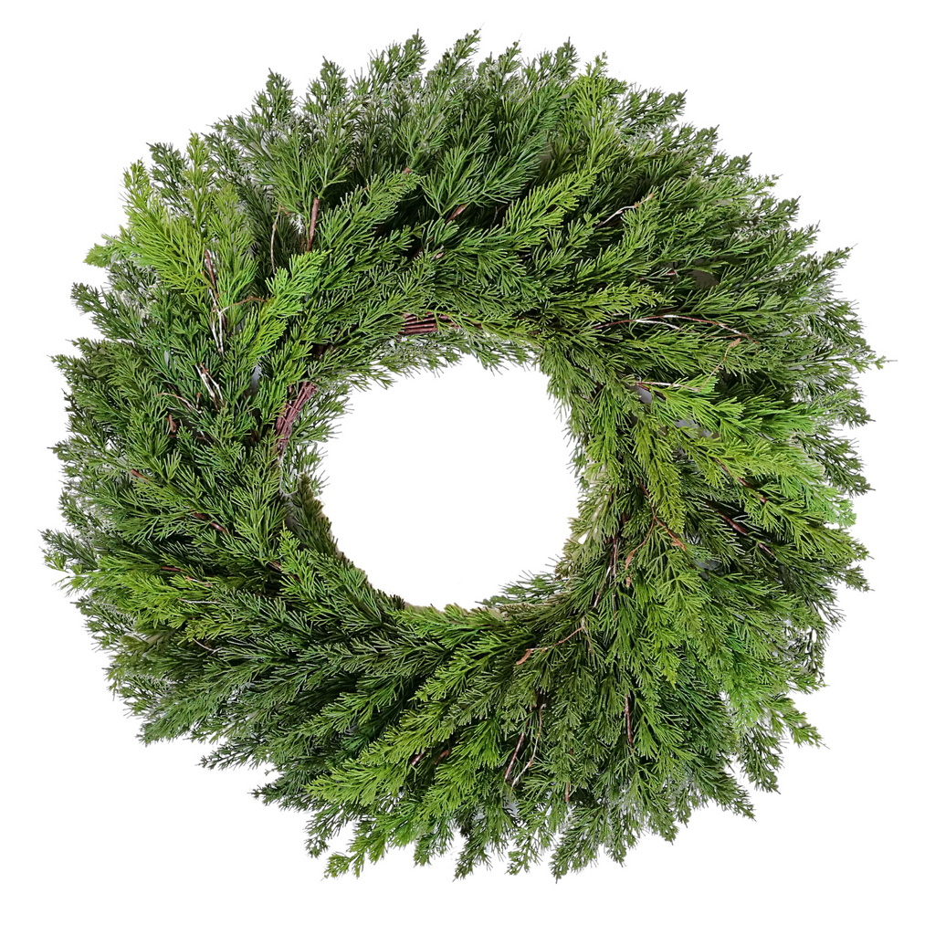 Lush Cedar Holiday Wreath 36" - The Well Appointed House 