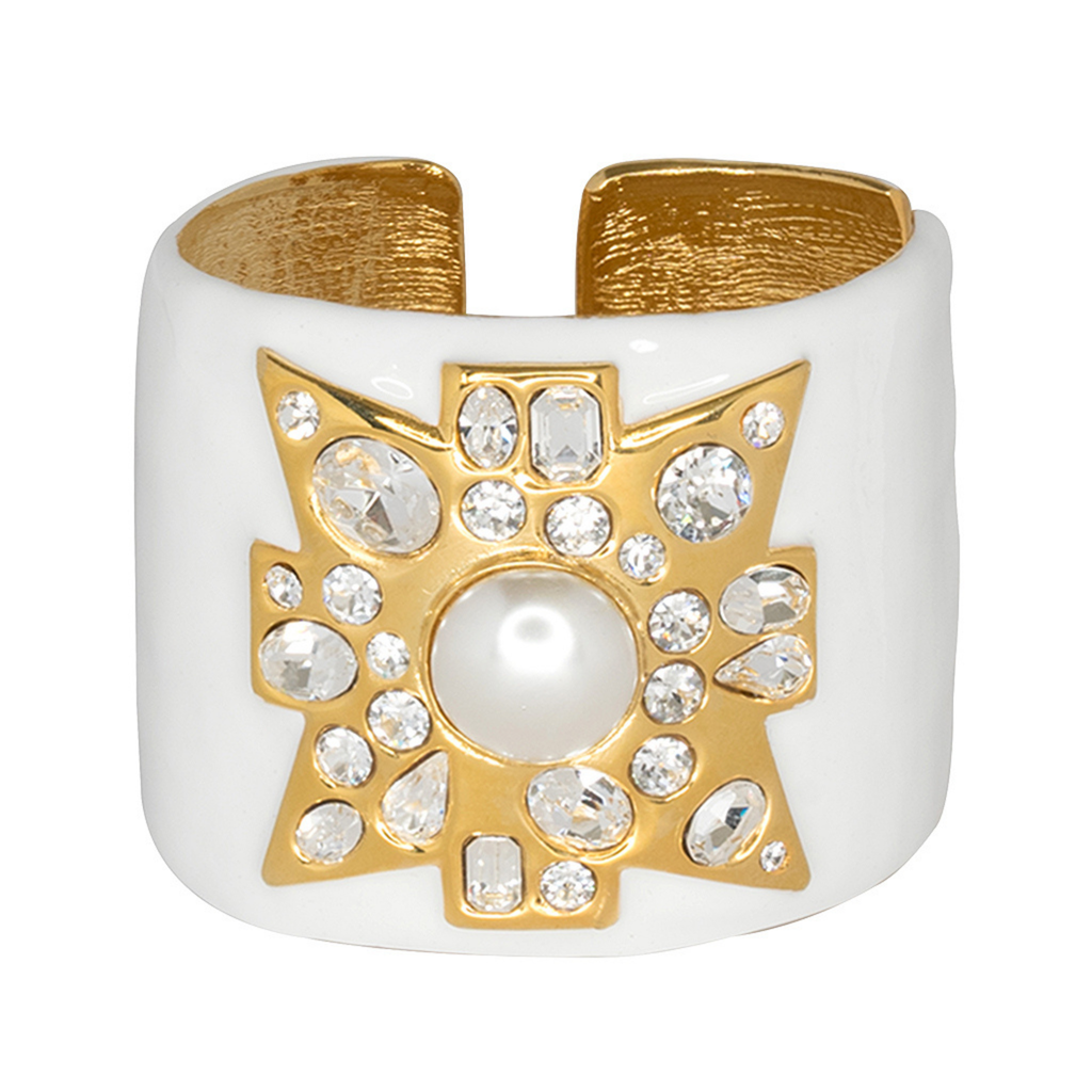 White Maltese Cross Cuff - The Well Appointed House