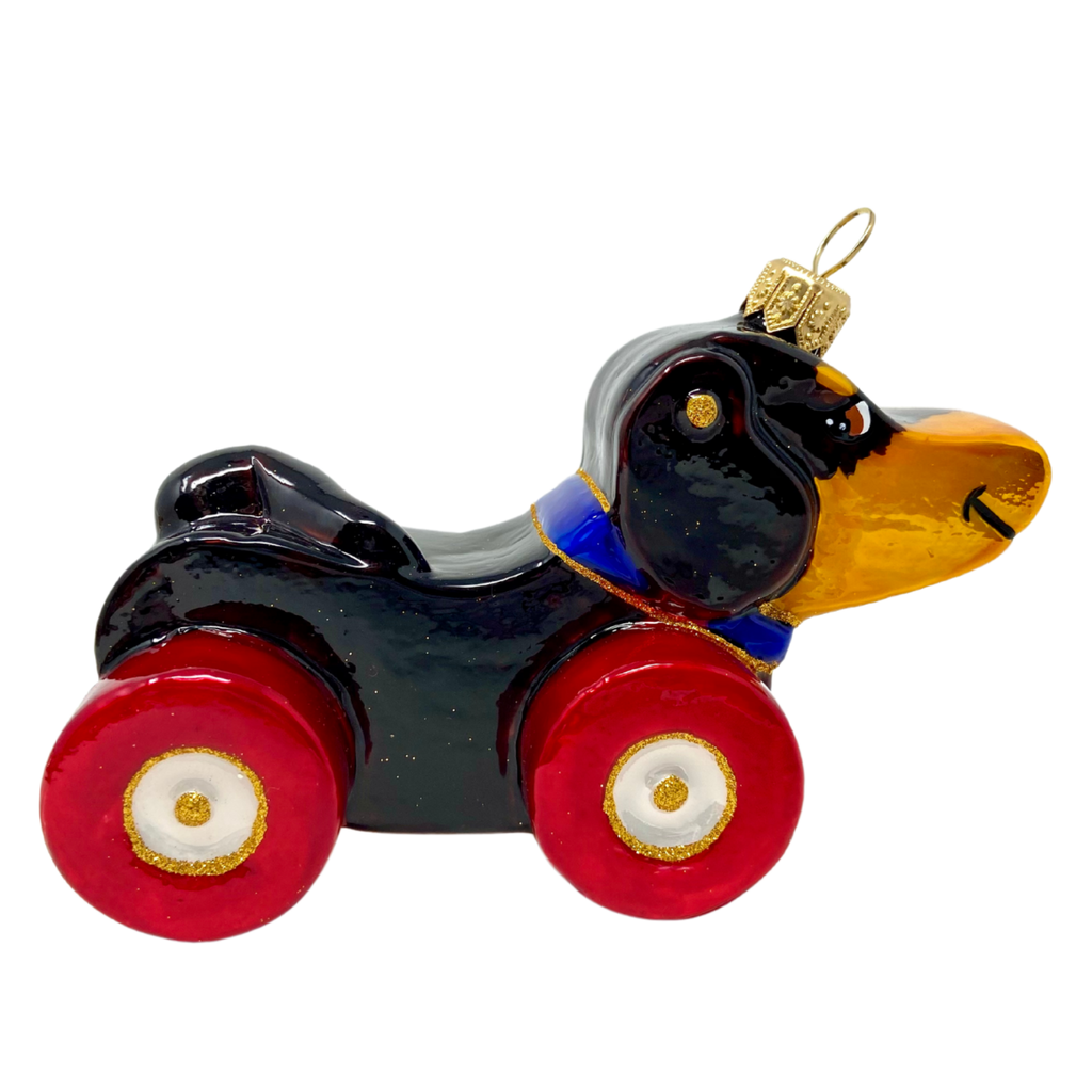 Erik's Retro Oliver Dog Toy Blown Glass Christmas Ornament - The Well Appointed House