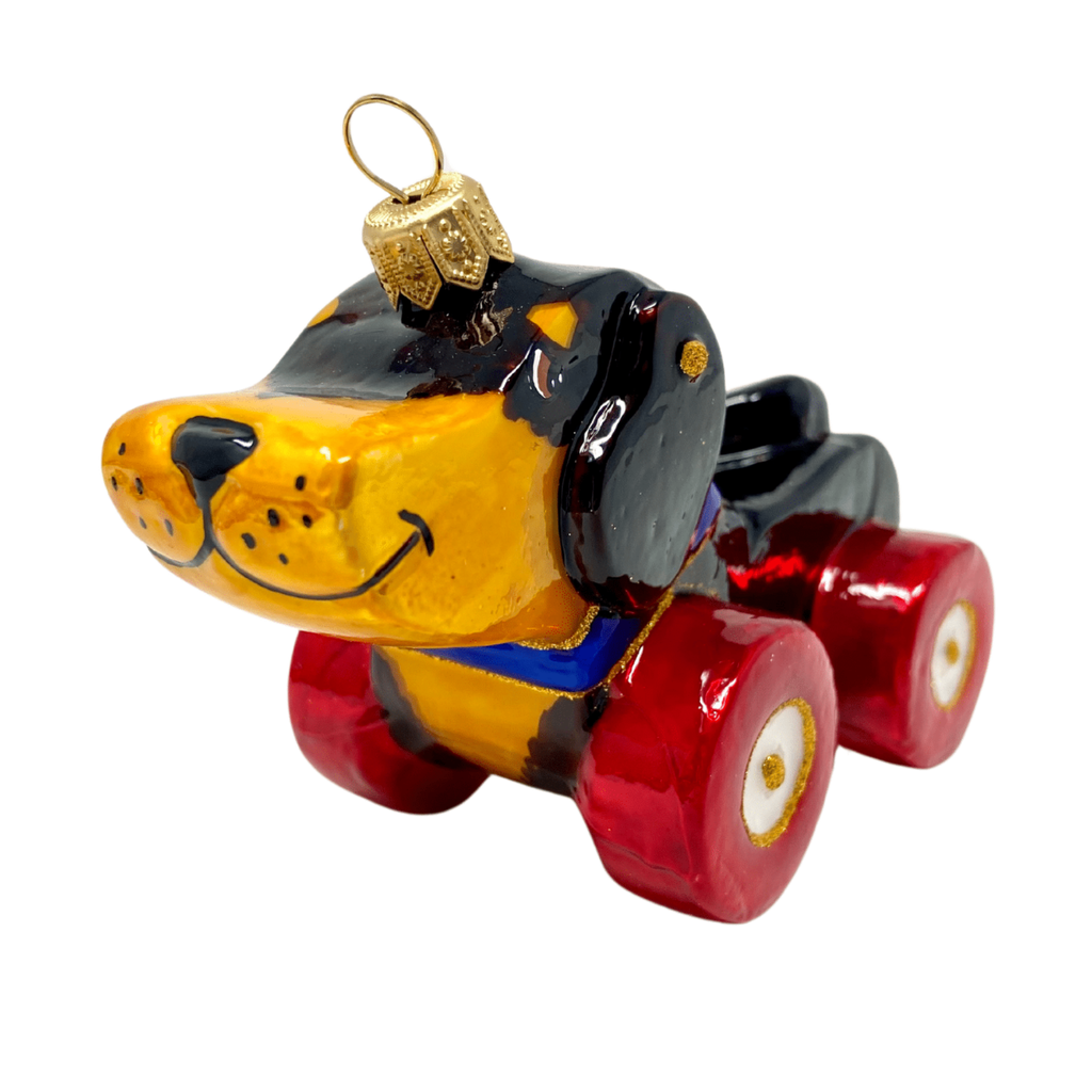 Erik's Retro Oliver Dog Toy Blown Glass Christmas Ornament - The Well Appointed House