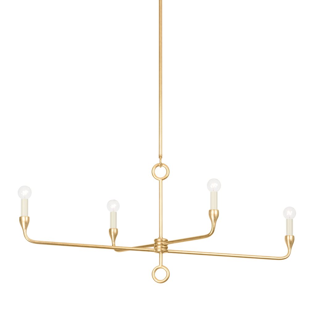 Orson Linear Chandelier in Vintage Gold Leaf Finish - The Well Appointed House