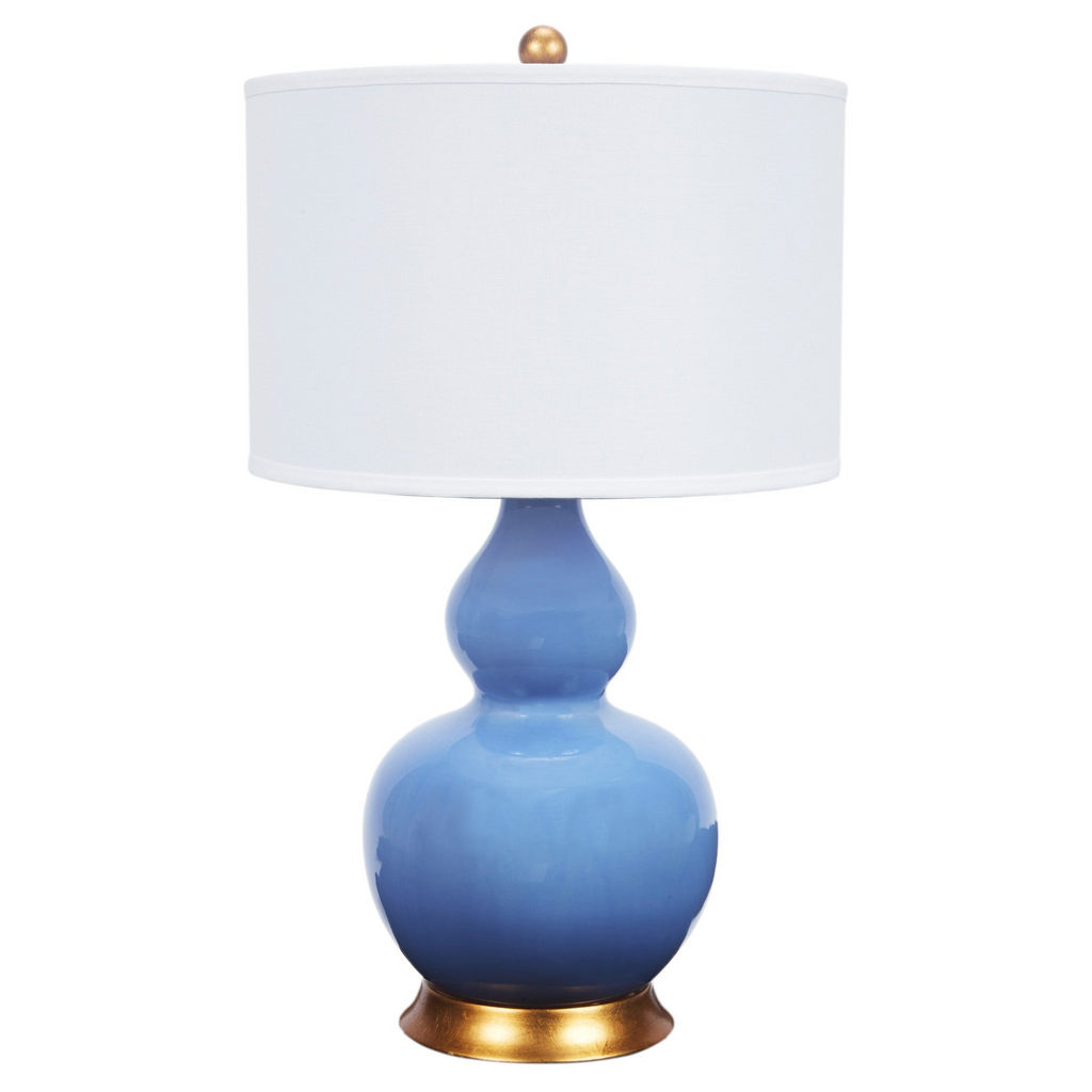 Double Gourd Porcelain Lamp in Parisian Blue - The Well Appointed House 