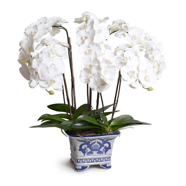 China 2 Tallos Orquídeas Artificiales White Phalaenopsis Layout