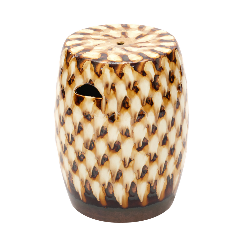 Brown Pheasant Feather Garden Stool - The Well Appointed House